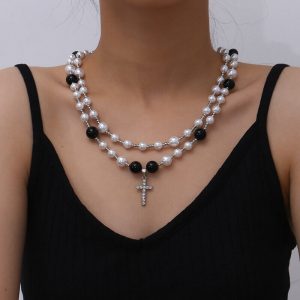 Diamond cross necklace