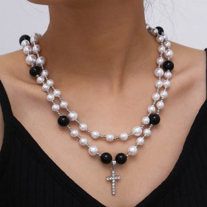 Diamond cross necklace