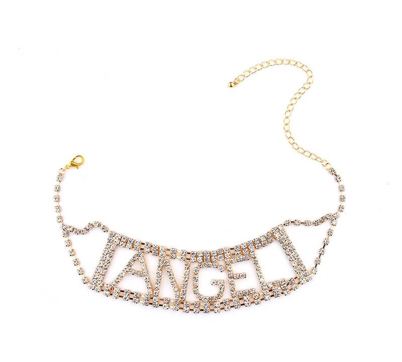 Diamond letter necklace