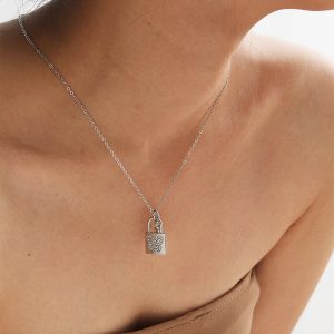 Lock key pendant necklace