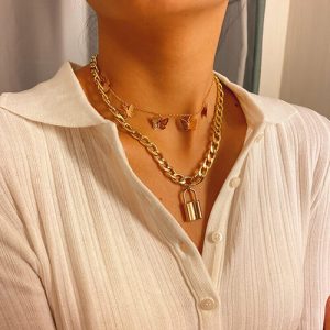 Lock pendant choker