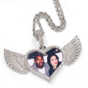 Love wings custom photo pendant necklace