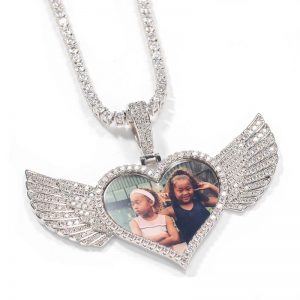 Love wings custom photo pendant necklace