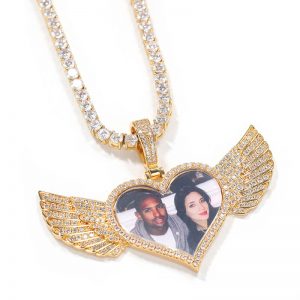 Love wings custom photo pendant necklace