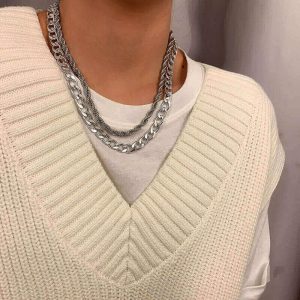 Metal chain clavicle necklace