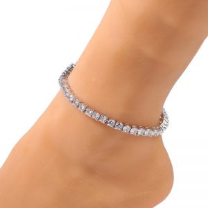 Single row zircon bracelet anklet