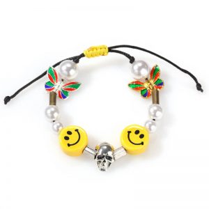 Skull Bracelet Pearl Butterfly Skull Bracelet