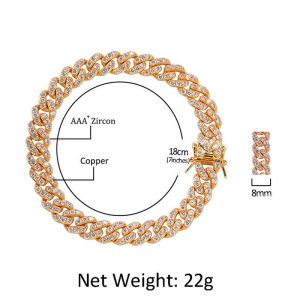 Zircon Cuban chain anklet women