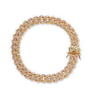 Zircon Cuban chain anklet women