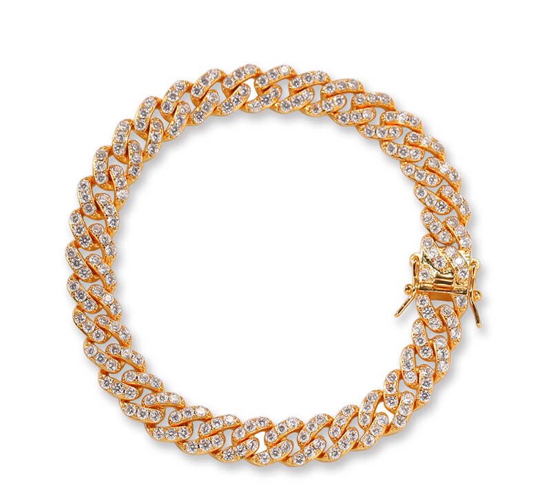 Zircon Cuban chain anklet women