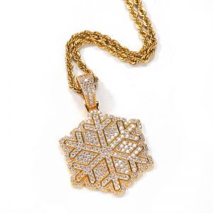 Zircon Snowflake Pendant Necklace