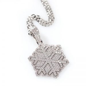 Zircon Snowflake Pendant Necklace