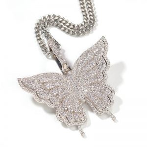 Zircon butterfly unisex clavicle chain