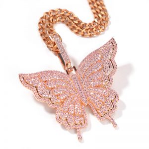 Zircon butterfly unisex clavicle chain