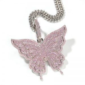 Zircon butterfly unisex clavicle chain