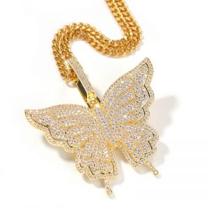 Zircon butterfly unisex clavicle chain