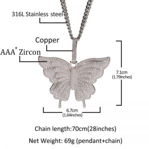 Zircon butterfly unisex clavicle chain