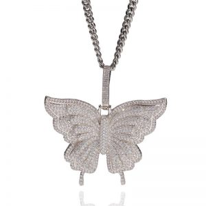 Zircon butterfly unisex clavicle chain