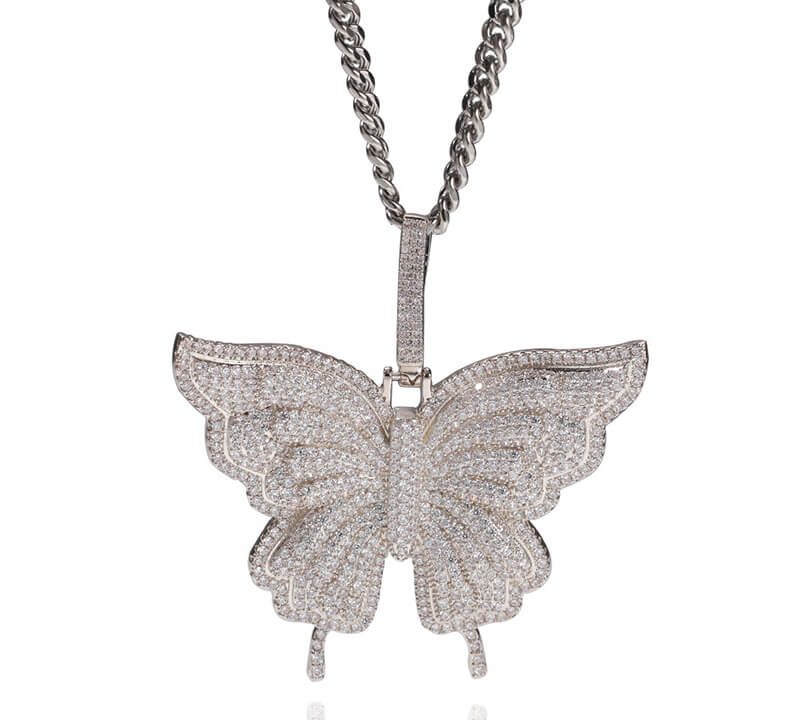 Zircon butterfly unisex clavicle chain