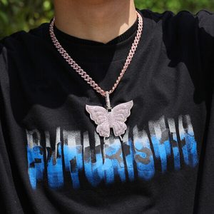 Zircon butterfly unisex clavicle chain