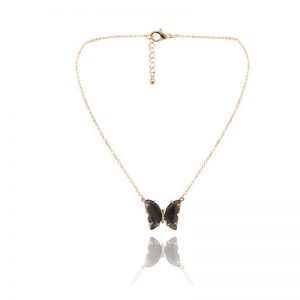 Butterfly necklace black