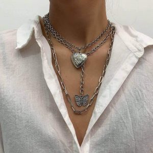 Butterfly necklace women