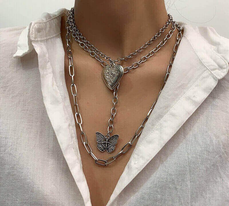 Butterfly necklace women