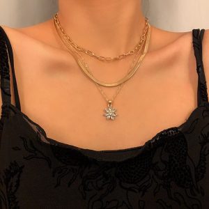 Diamond Flower Necklace