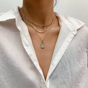 Diamond Lock Necklace