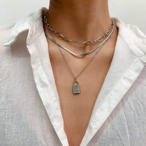 Diamond Lock Necklace