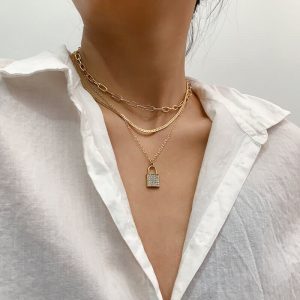 Diamond Lock Necklace