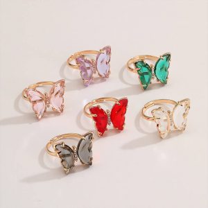 Green butterfly ring