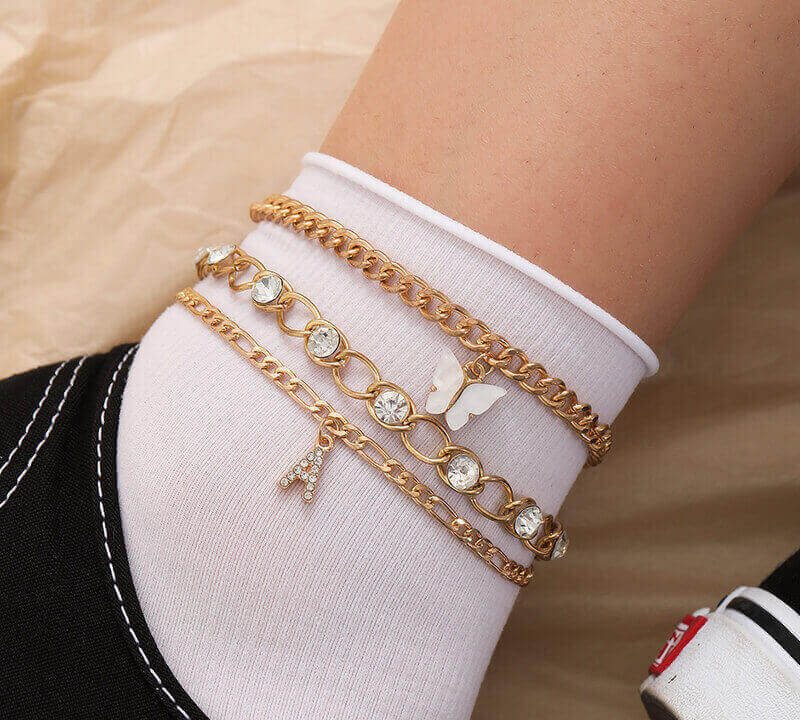 Rhinestone anklet