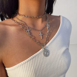 cross necklace set