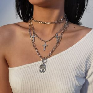 cross necklace set