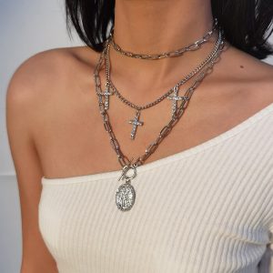 cross necklace set